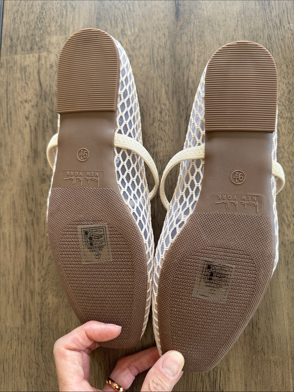 Mesh Mary Jane Flats in Ivory - Picture 2 of 2